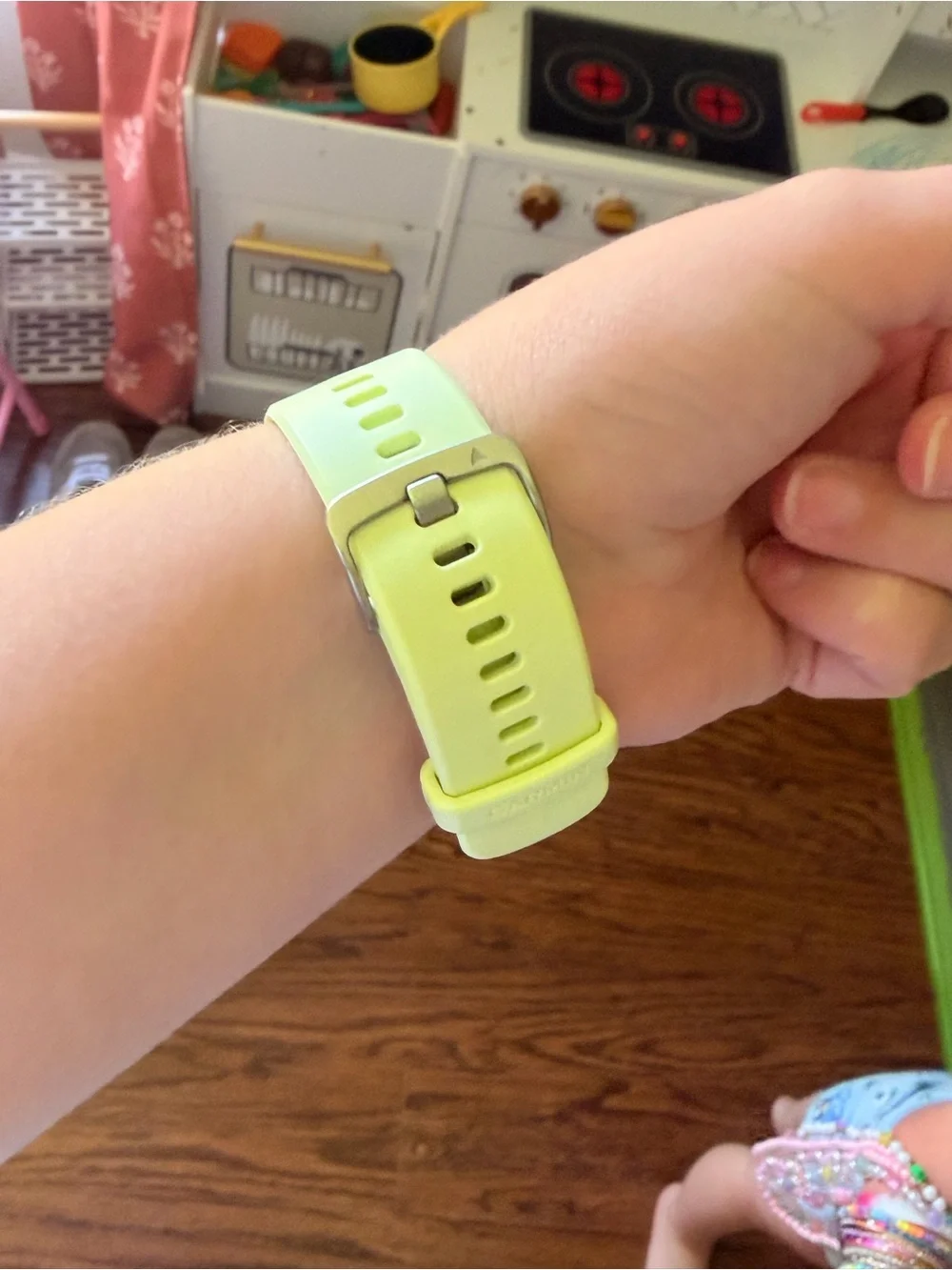 Yellow Silicone Smartwatch Band with Round Display
